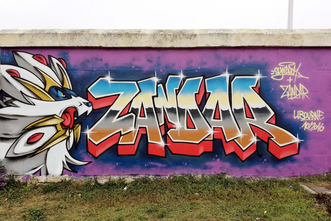 "Zandar" Graffiti au skate-park de Libourne