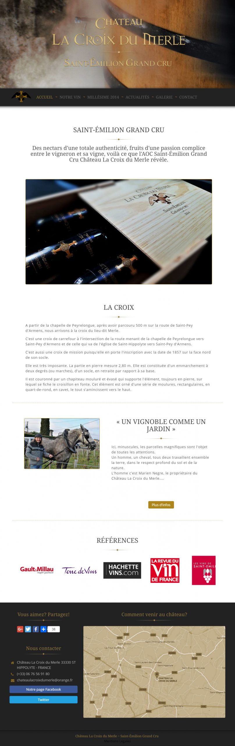 Site web du CHATEAU LA CROIX DU MERLE
