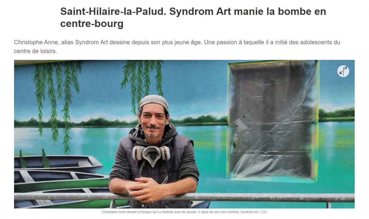"Saint-Hilaire-la-Palud. Syndrom Art manie la bombe en centre-bourg" - Courrier de l'Ouest 08/2021