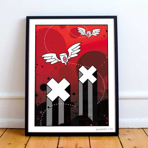 “Crosses & Lines – Red Series” 30 x 40 cm