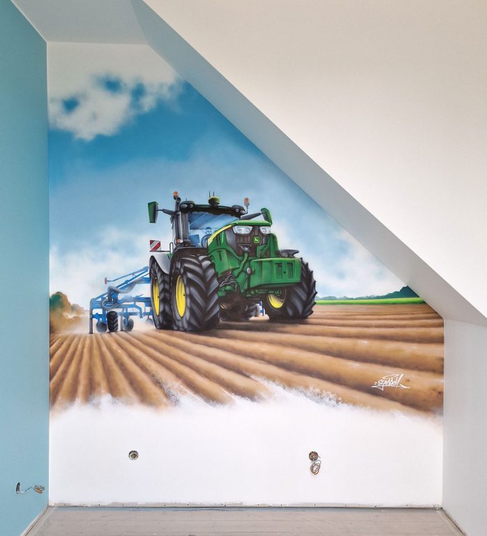 Fresque murale "Le tracteur John Deere"