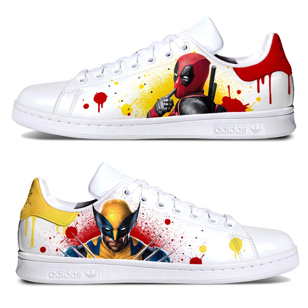 Projet de custom "Deadpool Vs. Wolverine" sur Stan Smith