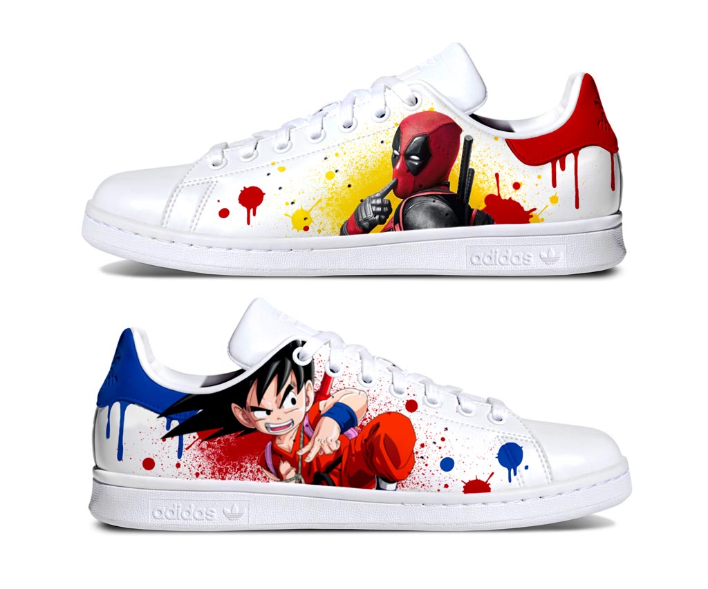 Baskets Adidas Stan Smith personnalisées Marvel ou Manga