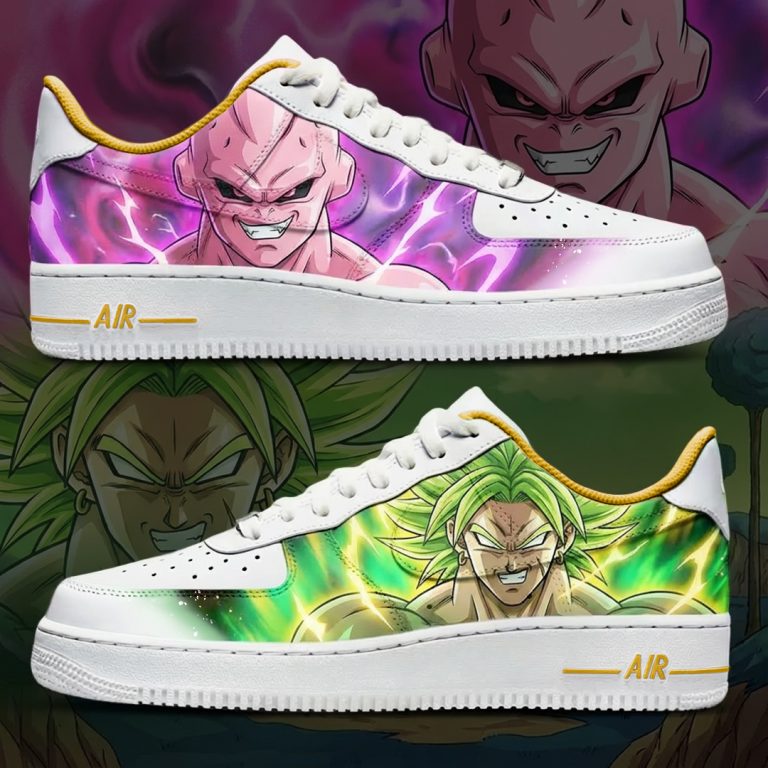 Projet de custom personnalisé "DBZ - Kid Boo et Broly" sur Air Force 1
