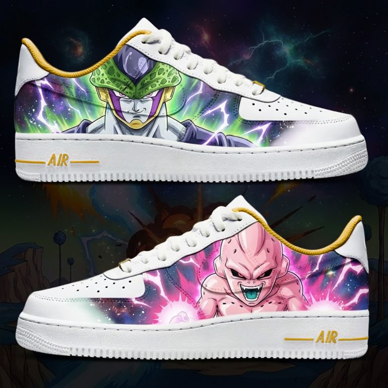 Projet de custom personnalisé "DBZ - Cell et Kid Boo" sur Air Force 1
