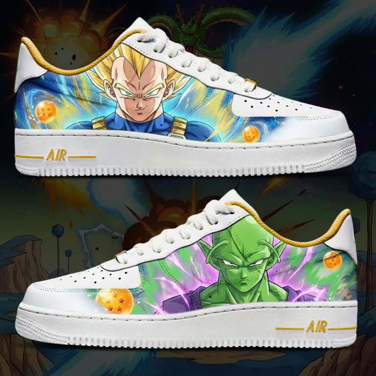 Projet de custom personnalisé "DBZ - Vegeta Super Saiyan et Piccolo" sur Air Force 1