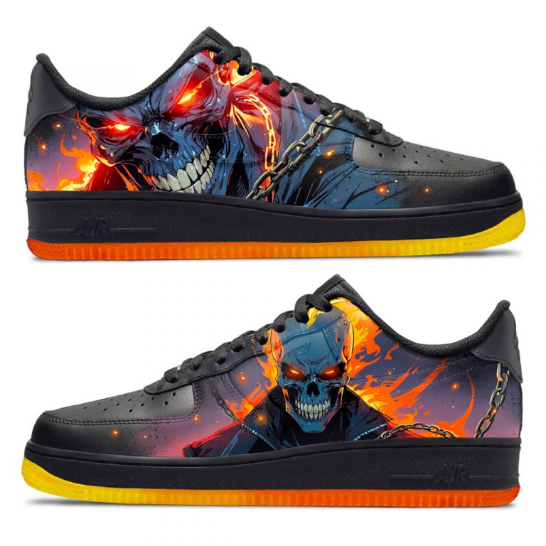 Projet de custom personnalisé "Marvel - Ghost Rider" sur Air Force 1