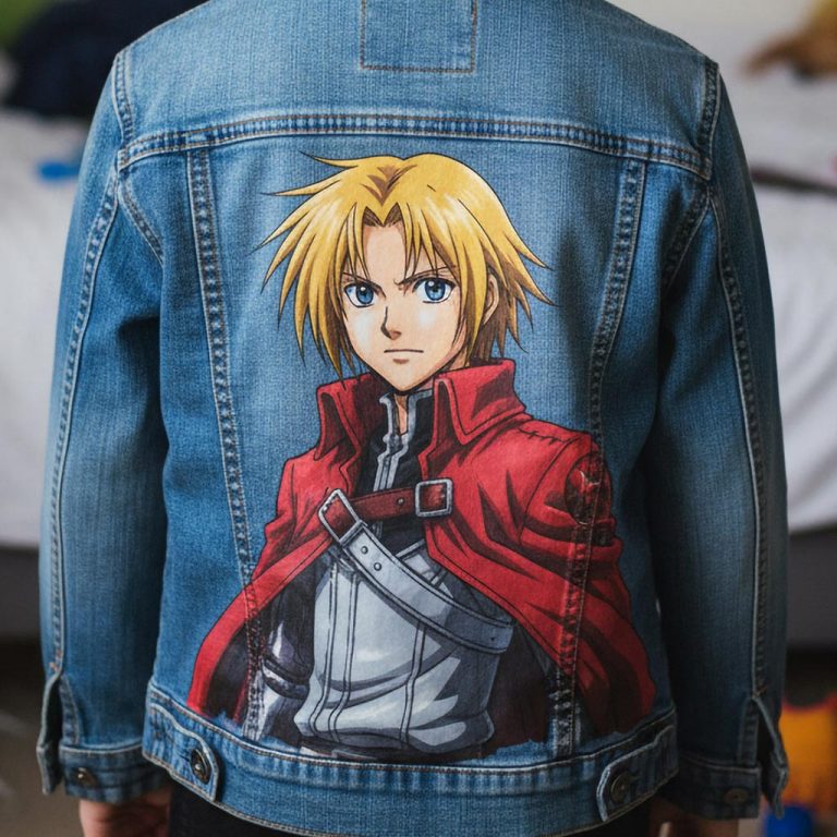Projet de custom personnalisé "Fullmetal Alchemist" sur veste en jean