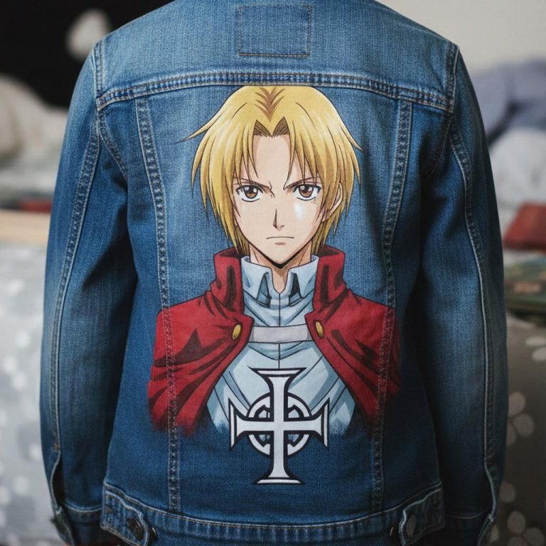 Projet de custom personnalisé "Fullmetal Alchemist" sur veste en jean