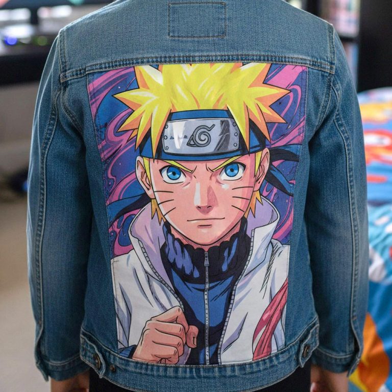 Projet de custom personnalisé "Naruto" sur veste en jean