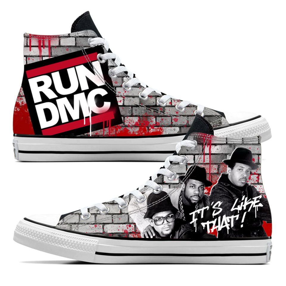 Projet de custom personnalisé "Run DMC" sur Converse All Star