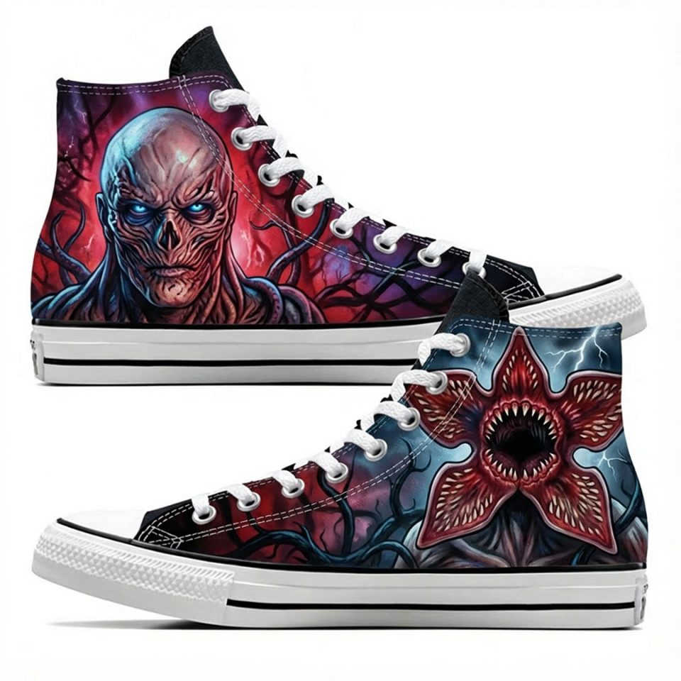 Projet de custom personnalisé "Stranger Things" sur Converse All Star