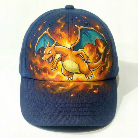 Custom "Dracofeu" sur casquette enfant
