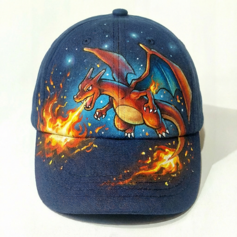 Custom "Dracofeu" sur casquette enfant