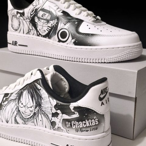 AF1 custom personnalisées "Naruto et Luffy"