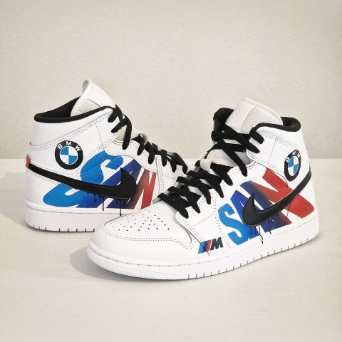 Air Jordan 1 Mid custom personnalisée "BMW"