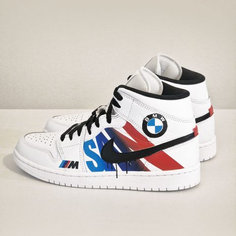 Air Jordan 1 Mid custom personnalisée "BMW"