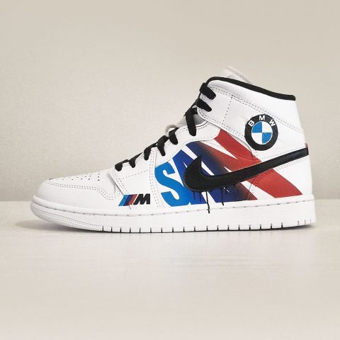 Air Jordan 1 Mid custom personnalisée "BMW"