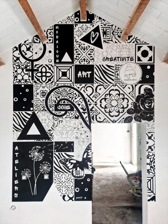 Fresque d'intérieur pour l'atelier de "Bernard'Ø l'Artiste"